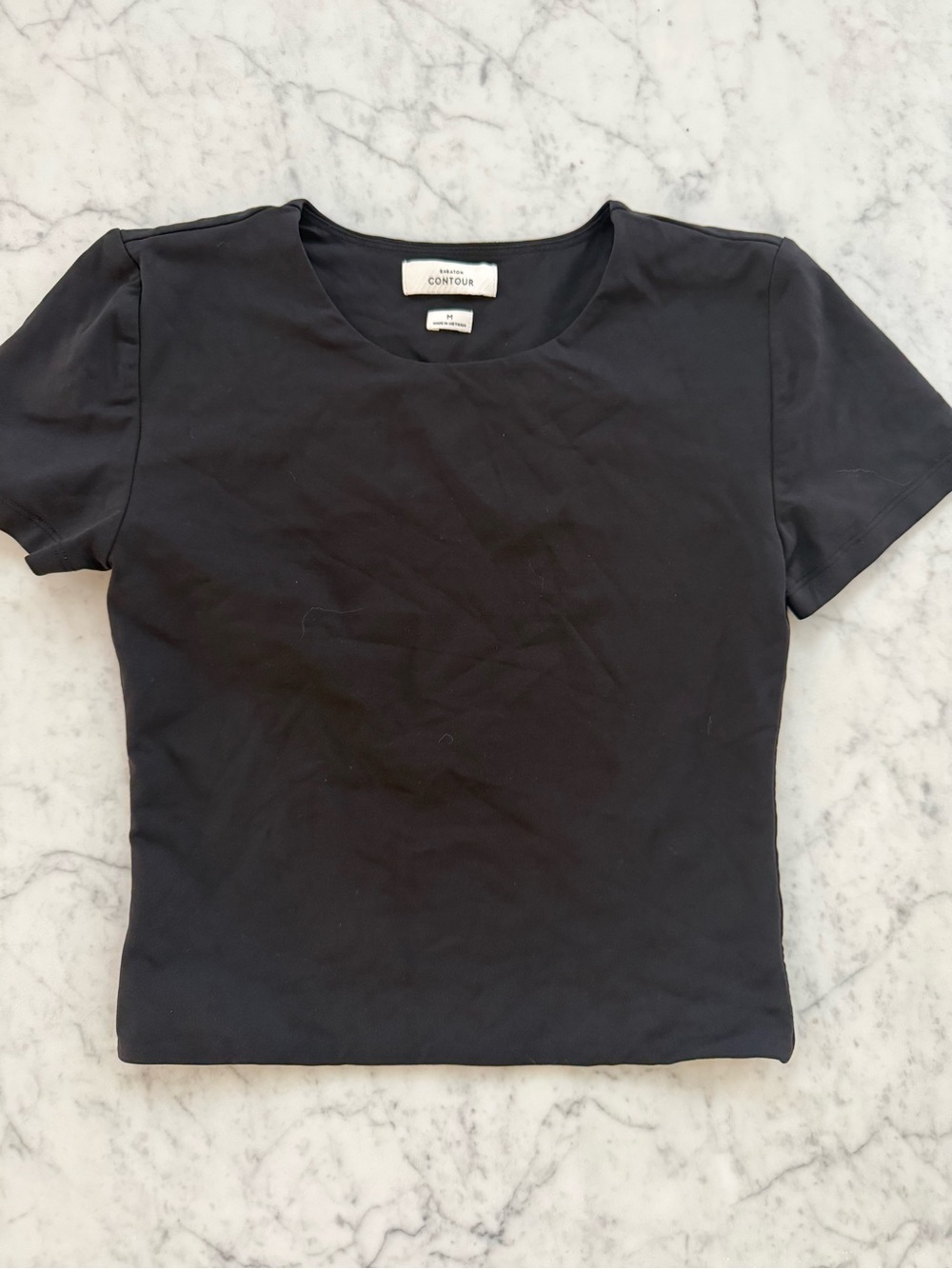 Aritzia Babaton Black Short Sleeve Scoop Neck Tee